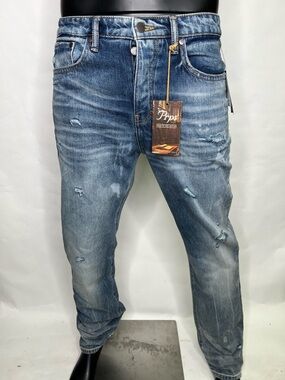 PRPS Jeans Barracuda Blue Distressed Relaxed Classic Casual Fit indigo